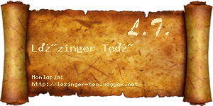 Lézinger Teó névjegykártya